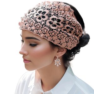 Nuevo y Elegante Hiyab Musulmán con Encaje Árabe y Pedrería para Mujer, Transpirable y Ecológico - Product Image 1
