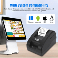 Printer Thermal 58mm, Mendukung Koneksi USB BT, Kompatibel dengan Android IOS Windows, Mac, Sistem Operasi