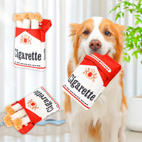 Nouveau produit transfrontalier : Jouet à mâcher pour chien en peluche avec simulation de son de cigarette, avec boîte, jouet qui couine pour chien de compagnie pour BB