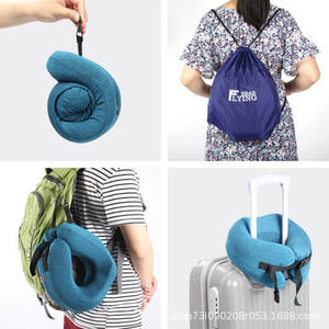 Almohada de Viaje Viscoelástica en Forma de U para Cuello, 28x26x14cm, con Bolsa de Almacenamiento, para Adultos - Product Image 4