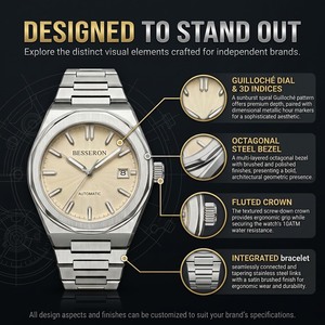Private Label NH35 Men's Automatic Mechanical <b>Watch</b> Custom 316L Stainless Steel Design Dial Bezel OEM <b>Watch</b> Manufacturer - Product Image 2