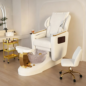 Fauteuil de pédicure professionnel moderne et luxueux pour salon de manucure, avec bain de pieds électrique. - Product Image 1