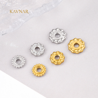 KAVNAR Perles d'espacement plaquées or 18 carats, disques plats spirale à bord perlé 5,8 mm 6 mm 7 mm pour la fabrication de bijoux DIY en gros