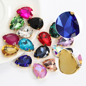 Diamantes <span class=keywords><strong>de</strong></span> imitación <span class=keywords><strong>de</strong></span> cristal en forma <span class=keywords><strong>de</strong></span> gota inferior dorada <span class=keywords><strong>de</strong></span> colores mezclados, ropa <span class=keywords><strong>de</strong></span> costura, Hotfix diamantes <span class=keywords><strong>de</strong></span> imitación <span class=keywords><strong>de</strong></span> alta calidad, vista para coser en cristal Rin - Product Image 2