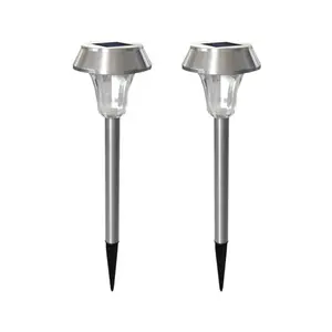 Luces LED solares para césped, 6500k, 2 piezas, iluminación eficiente y decorativa para exteriores y jardines. - Product Image 1