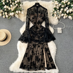 Chic Styles and Comfort in fit flare velvet dress for Trendy Women
