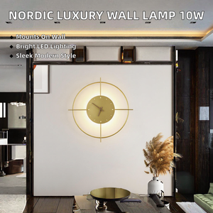 Orologio <span class=keywords><strong>da</strong></span> <span class=keywords><strong>Parete</strong></span> LED Moderno e Silenzioso, Luce Calda Multidimensionale, Decorazione in Ferro, Precisione nel Calcolo del Tempo, Illuminazione Dimmerabile <span class=keywords><strong>per</strong></span> Interni - Product Image 2