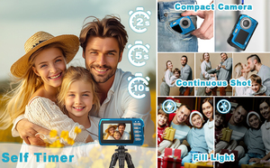 Cámara Digital Vlog <span class=keywords><strong>4K</strong></span> de 48MP Resistente al Agua, Pantalla Dual, Zoom Digital 16X, Enfoque Automático, Carga USB-C, Icono Personalizado - Product Image 6