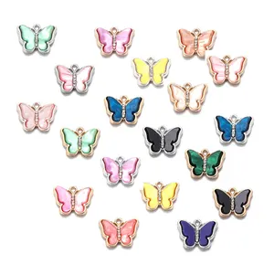 Colorful Acrylic Alloy Wrapped Butterfly Fashion Jewelry Pendant/Charms Handmade DIY Earrings Jewelry Making Accessories