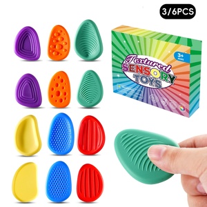 Textured Sensory <b>Fidget</b> Stones 6PCS Silicone Worry Stones for Kids Adults Stress Relief Tactile Hand Toys Portable Calm Gifts - Product Image 1