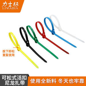Bridas de nailon reutilizables Lux Logo de colores con cierre a presión, fuertes y resistentes para el gestión de cables de red. - Product Image 5