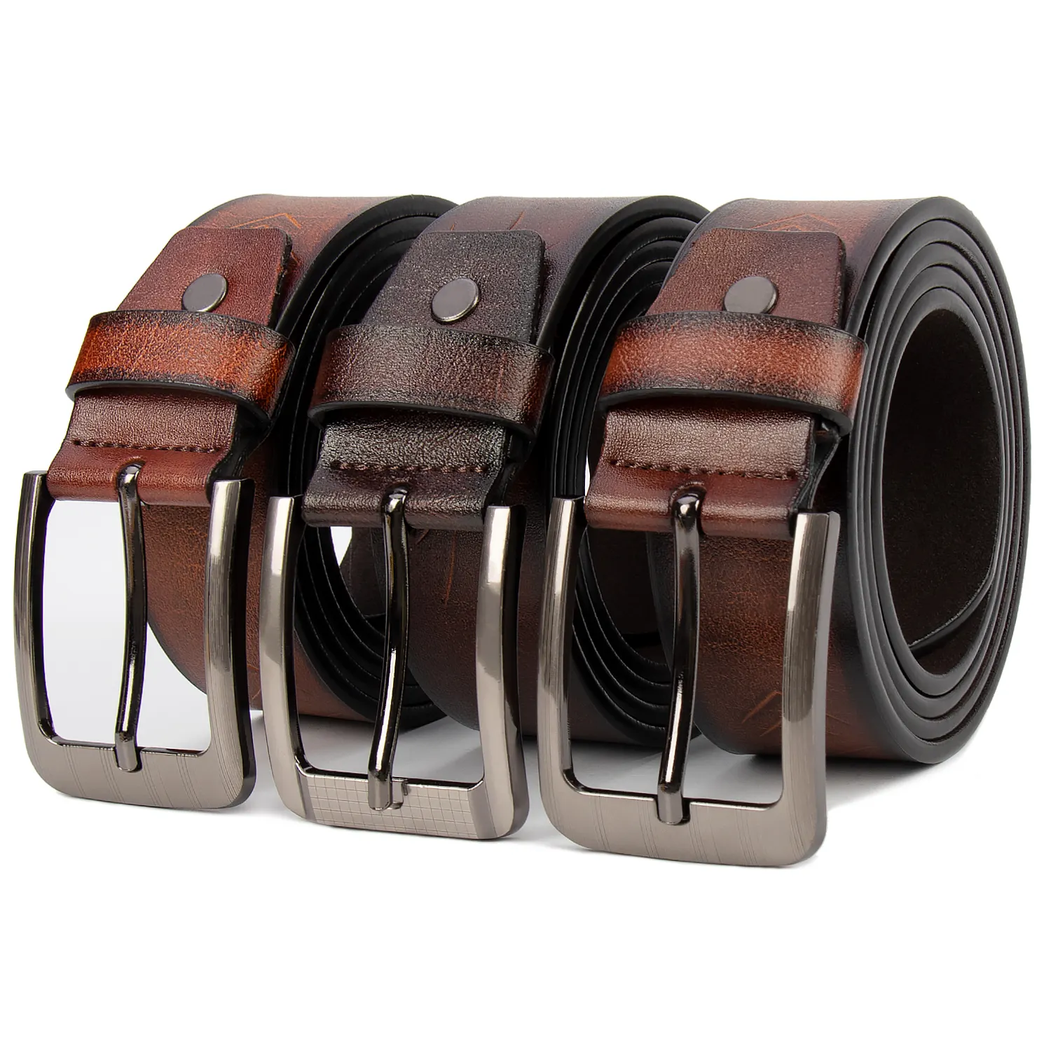 High quality custom logo men's pu leather belt printing full grain durable pin buckle belt men's Wenzhou manufacture