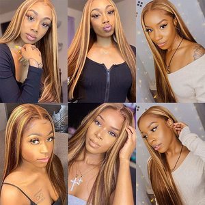 Uniky-Perruque <span class=keywords><strong>Lace</strong></span> Closure Wig transparente HD, cheveux humains, 30 pouces, ombre, <span class=keywords><strong>13x4x1</strong></span> - Product Image 6