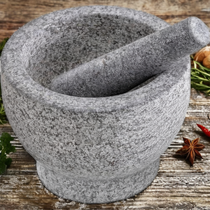 Bol à moudre en granit avec pilon en pierre pour épices, herbes, café, poivre, graines, usage culinaire, vente en gros, prix d'exportation direct usine - Product Image 2