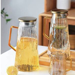 ชุดเหยือกน้ำแก้วทนความร้อนพร้อมหูจับสีทองและฝาปิด ราคาโรงงาน สำหรับน้ำผลไม้ ชาเย็น และแก้<span class=keywords><strong>ว</strong></span>น้ำ - Product Image 4