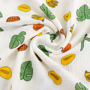 100% जैविक कपास की छपाई में दो झुर्रियों वाले मस्लिन कपड़े बुने वाले कपड़े के लिए बुने हुए कपड़े के बुलबुले कपड़े बुने हुए कपड़े - Product Image 5