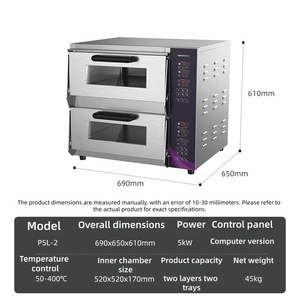 Andiwei Commercial Electric Large-Capacity <strong>Oven</strong> for Bakery <strong>Use</strong> Baking <strong>Pizza</strong> Egg Tarts Cakes Smart Control Panel Two Layers High - Product Image 6