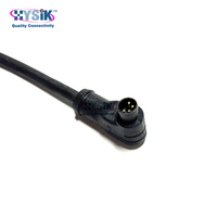 Sudut M8 Snap in kabel 2 3 4 5 tiang siku perempuan konektor Cordset tahan air tarik kabel Push perakitan