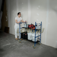 Échafaudage mobile Long Jv réglable sur roulettes, cadre en acier galvanisé, 1,2 m de hauteur x capacité de charge de 250 kg, pliable, résistant à la corrosion