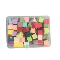 Petit kit de manucure carré, mini bloc de tofu dégradé, fournitures pour ongles avec colle, éponge, outil et stylo à gratter, boîte de blush