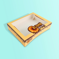 Meilleure vente Boîte de papier à fenêtre jaune personnalisée pour mini emballage de biscuits, de bonbons, de pain et de croissant