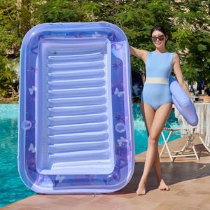 Lit flottant gonflable extra large carré avec dossier pour la piscine, le bain de soleil et la relaxation - Product Image 2