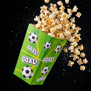 Boîtes à popcorn sur le thème du football, contenants à collation en papier, boîtes à cadeaux vertes et noires pour soirées de football, anniversaires sportifs - Product Image 5