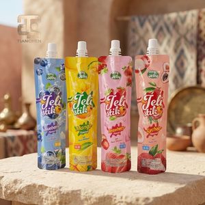 Sachets Doypack de qualité alimentaire avec bec verseur et embout en plastique, imprimés sur mesure, pour emballage de liquides et boissons - Product Image 3