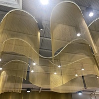 Cortina de Malla Metálica de Aluminio, Decorativa, de Alambre en Espiral, para Techos y Biombos Interiores