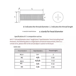 Vis de réglage en acier au carbone Vis à tête plate croisée noire à tête mince - Product Image 4
