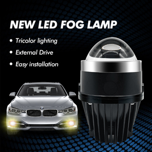 Feux antibrouillard universels CF90 <span class=keywords><strong>2023</strong></span>, lentille de projecteur, 3 couleurs, 3000K 4300K 6000K, lampe antibrouillard LED 70 watts, lumière antibrouillard tricolore pour voiture - Product Image 2