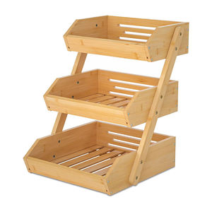 بالجملة حامل تخزين 3 طبقات من الخيزران والخضروات سلة فواكه للخبز والوجبات الخفيفة والخضار - Product Image 1