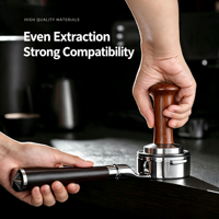 Porte-filtre à expresso sans fond de 54 mm, 3 oreilles, poignée en bois personnalisée pour machine à café Breville 820 840 870 875 878 879 880 450