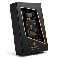Boîte à parfum portable en cuir noir de luxe, étanche, fermeture magnétique, éponge, logo personnalisé, emballage rigide pour cadeaux parfumés
