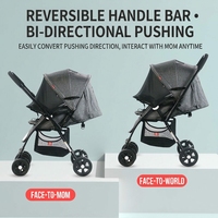 Poussette bébé pliable légère et facile à transporter avec cadre en alliage d'aluminium pour les enfants de 0 à 3 ans