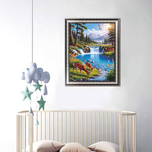 Peinture Diamant 5D en Résine : Paysage Naturel <span class=keywords><strong>Montagne</strong></span> et Ombre de Cerf, Décoration Murale Personnalisable pour la Maison - Product Image 2