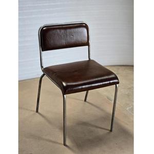 Chaise de bureau minimaliste moderne avec structure en acier inoxydable et siège en cuir PU, chaises de bar noires épaissies de haute qualité - Product Image 1