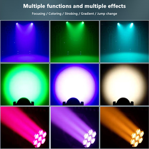 Coppia di 2 Mini Teste Mobili Luce 7*40W RGBW 4 in 1 LED con Effetto Beam, Wash e Zoom, Faro Spotlight da <span class=keywords><strong>Palco</strong></span> per DJ, KTV e Feste Private - Product Image 4