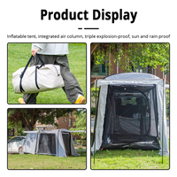 Tente de camping gonflable et hermétique pour voiture Tente de camping portable avec auvent arrière et abri solaire et moustiquaire pour le camping Imperméable