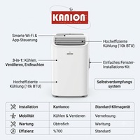 Aire Acondicionado Portátil de Alta Calidad, Unidades de Aire Acondicionado de 9000 BTU, Mini Aire Acondicionado Móvil para Hogar y Oficina en Europa