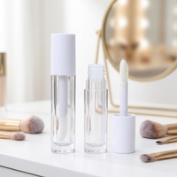 Tubes de brillant à lèvres de luxe vides 4 ml, personnalisables avec logo, en plastique, pour baume à lèvres et huile à lèvres, contenants cosmétiques pour marques de cosmétiques