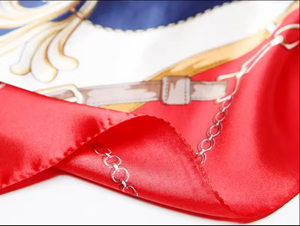 Toalla de playa de seda simulada con bufanda estampada larga de moda con cuello decorativo versátil para la temporada de primavera - Product Image 4