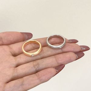 Bague de Fiançailles et de Promesse Dylam au Design Classique, Surface Givrée, en Argent 925, Solitaire Cercle avec Zircon Cubique 5A, pour Femme - Product Image 4