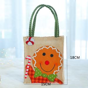 Reusable Cute Durable Santa Xmas Event Party Supplies Gift <b>Goody</b> Packing Linen Shopping Tote <b>Bag</b> - Product Image 4
