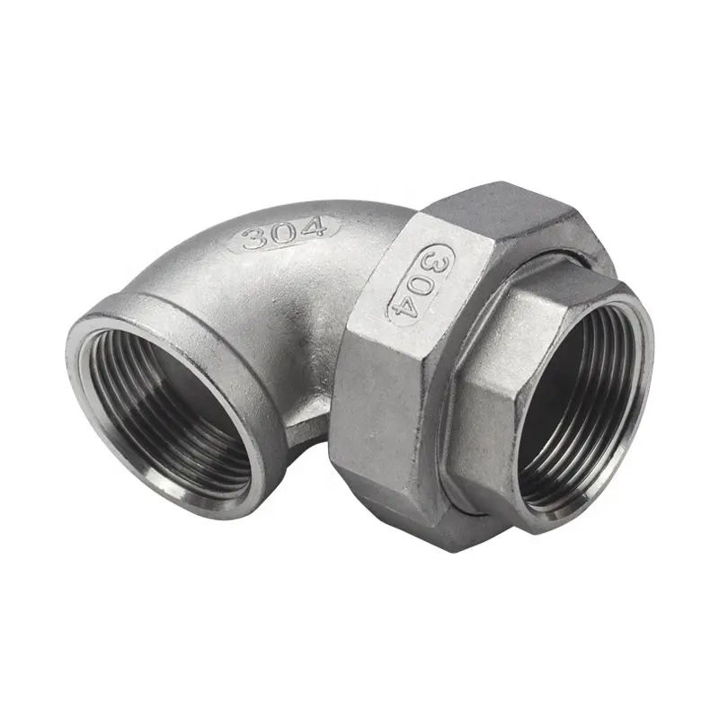 Union Pipe Fitting Conical Seat SS Stainless Steel female Union Elbow