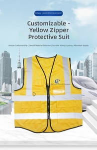 Gilet Riflettente Protettivo per Manutenzione Ferroviaria in Poliestere Colore Giallo - Product Image 3