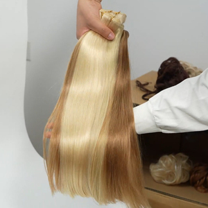 Super Double Drawn Human Hair Weft Luxurious Human Hair Bundle Long Smooth 12A 14A Shedding-free Raw Cuticle Human Hair Weft - Product Image 2