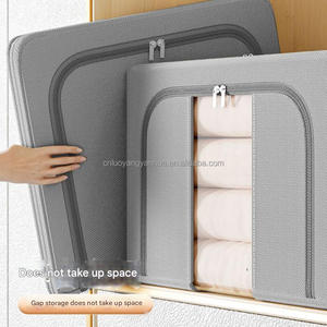 접을 수있는 캐비닛 보관함 상자 투명 창 침대 시트 주최자 옷장 의류 보관 용기 - Product Image 5