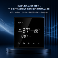 Termostato de aire acondicionado de 24 V, WIFI/MODBUS, calefacción inteligente HVAC para el hogar, 2/4 tubos, 3 velocidades, ventilador, termostato