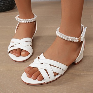 Sandales Princesse <span class=keywords><strong>à</strong></span> <span class=keywords><strong>Talon</strong></span> Épais et Bride Unique, Nouveau Style Européen pour Filles – Collection Été - Product Image 3